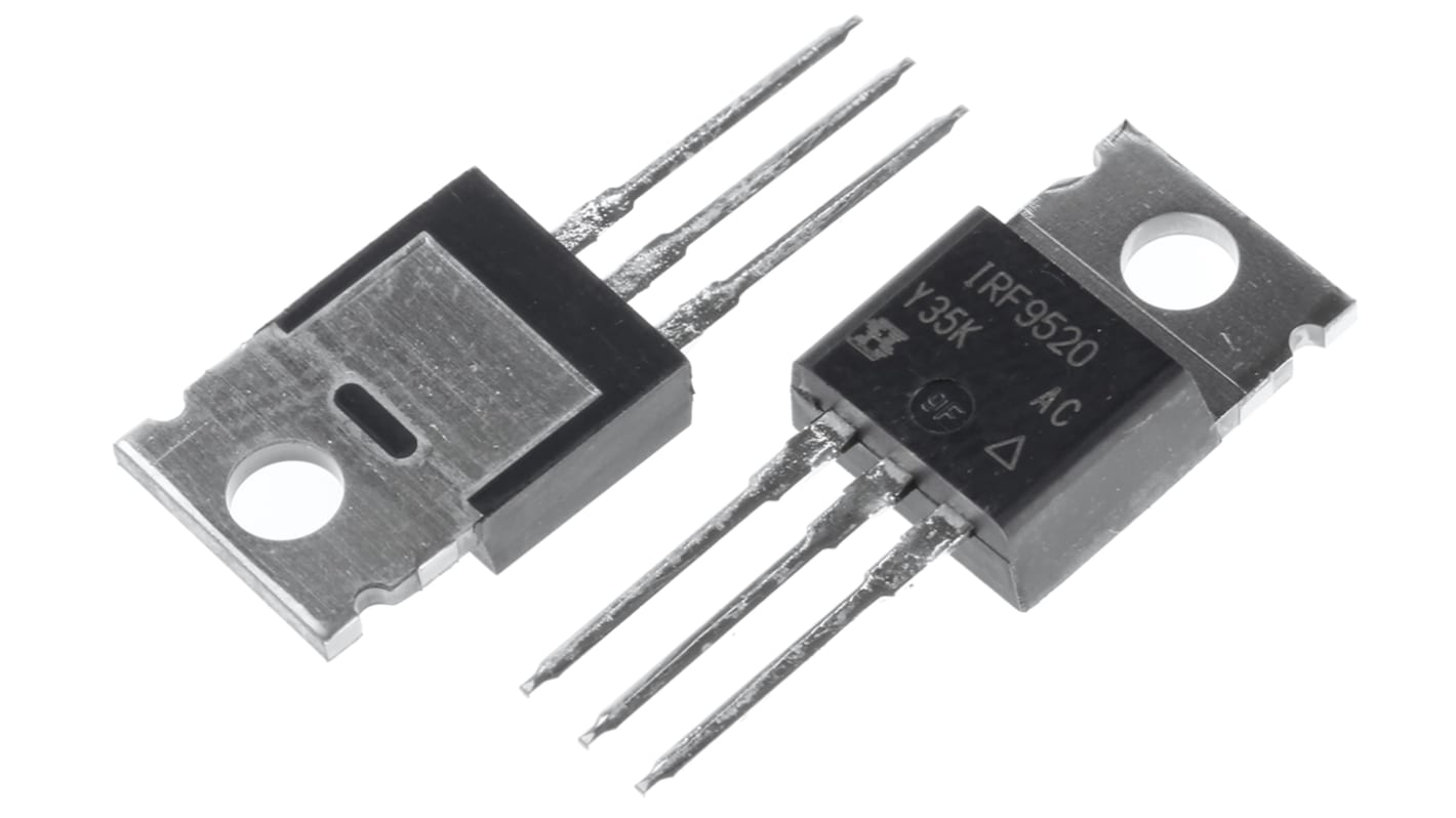P-Channel MOSFET, 6.8 A, 100 V, 3-Pin TO-220AB Vishay IRF9520PBF