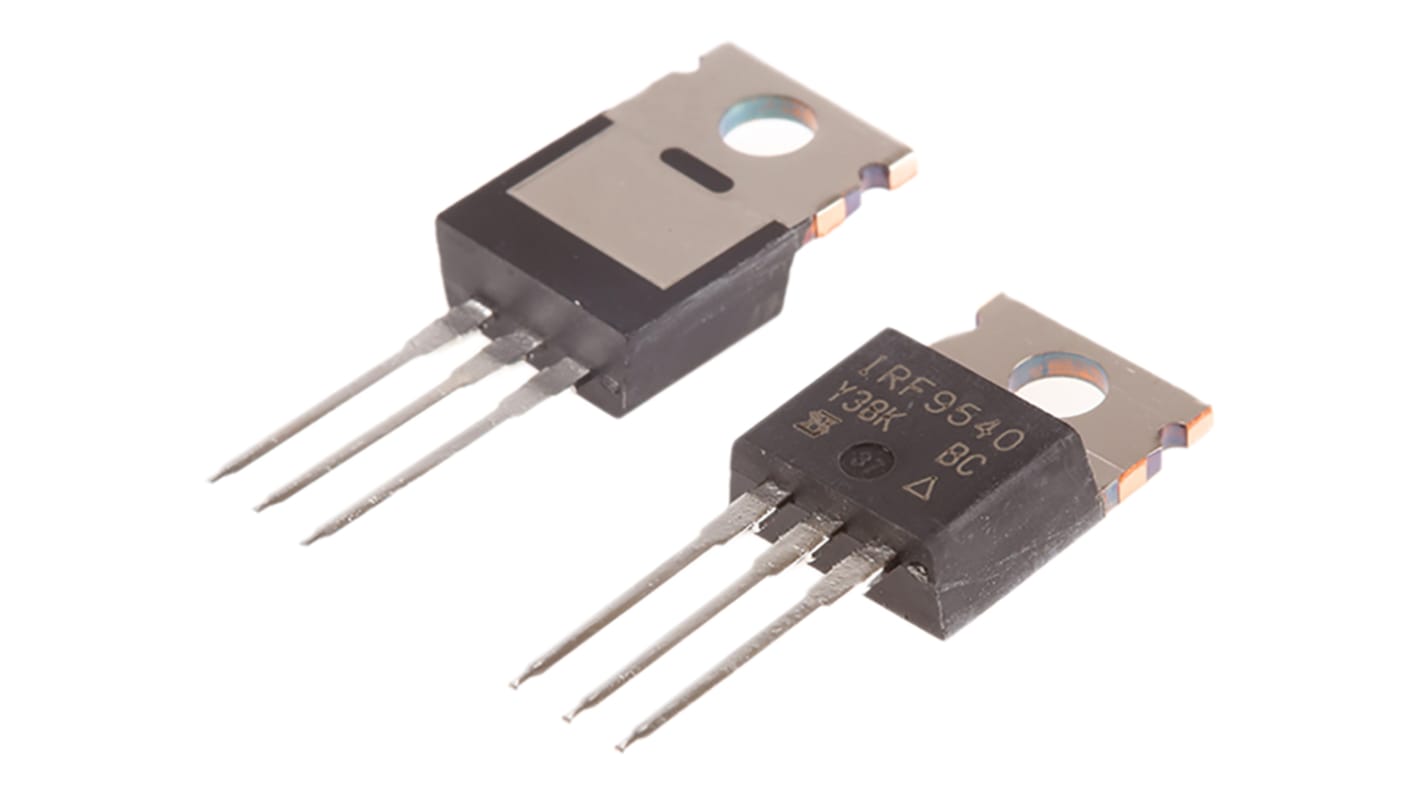 MOSFET, 1 elem/chip, 19 A, 100 V, 3-tüskés, TO-220AB Egyszeres Si
