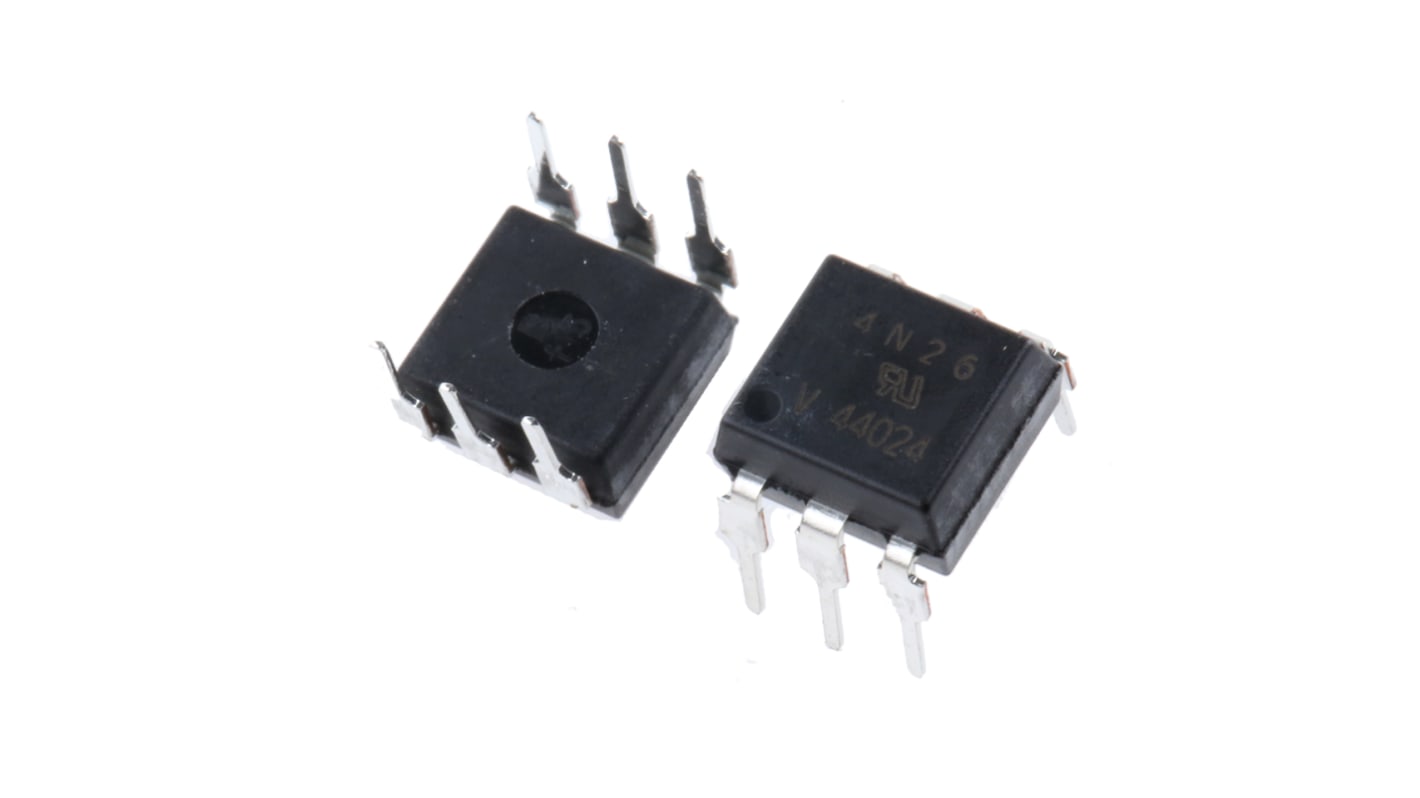 Vishay, 4N26 DC Input Transistor Output Optocoupler, Through Hole, 6-Pin PDIP