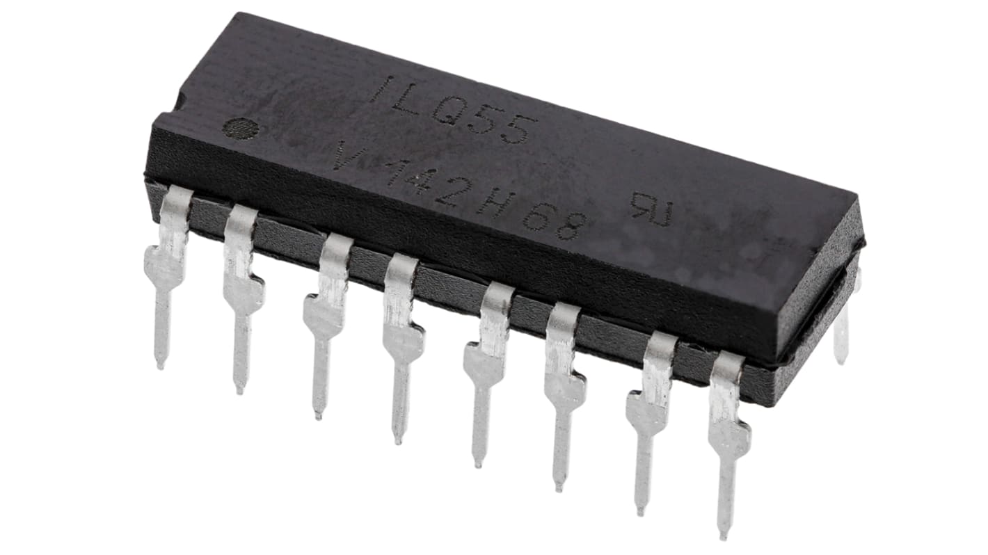 Vishay, ILQ55 DC Input Darlington Output Quad Optocoupler, Through Hole, 16-Pin PDIP