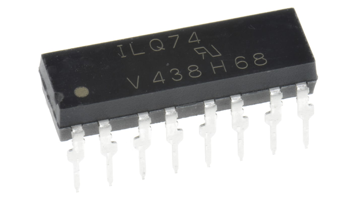 Vishay, ILQ74 DC Input Transistor Output Quad Optocoupler, Through Hole, 16-Pin PDIP