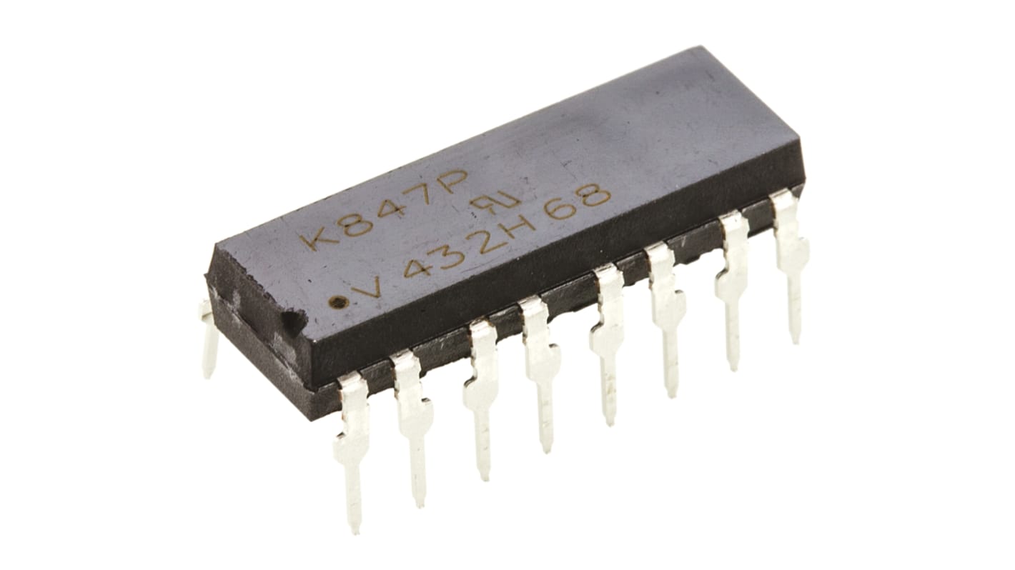 Vishay, K847PH DC Input Transistor Output Quad Optocoupler, Through Hole, 16-Pin DIP