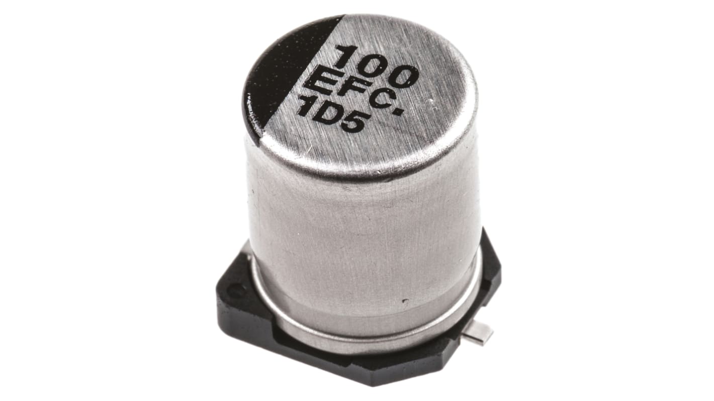 Panasonic 100μF Aluminium Electrolytic Capacitor 25V dc, Surface Mount - EEEFC1E101AP