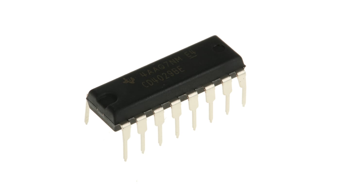 Texas Instruments CD4029BE 4-stage Through Hole Binary/Decade Counter, 16-Pin PDIP