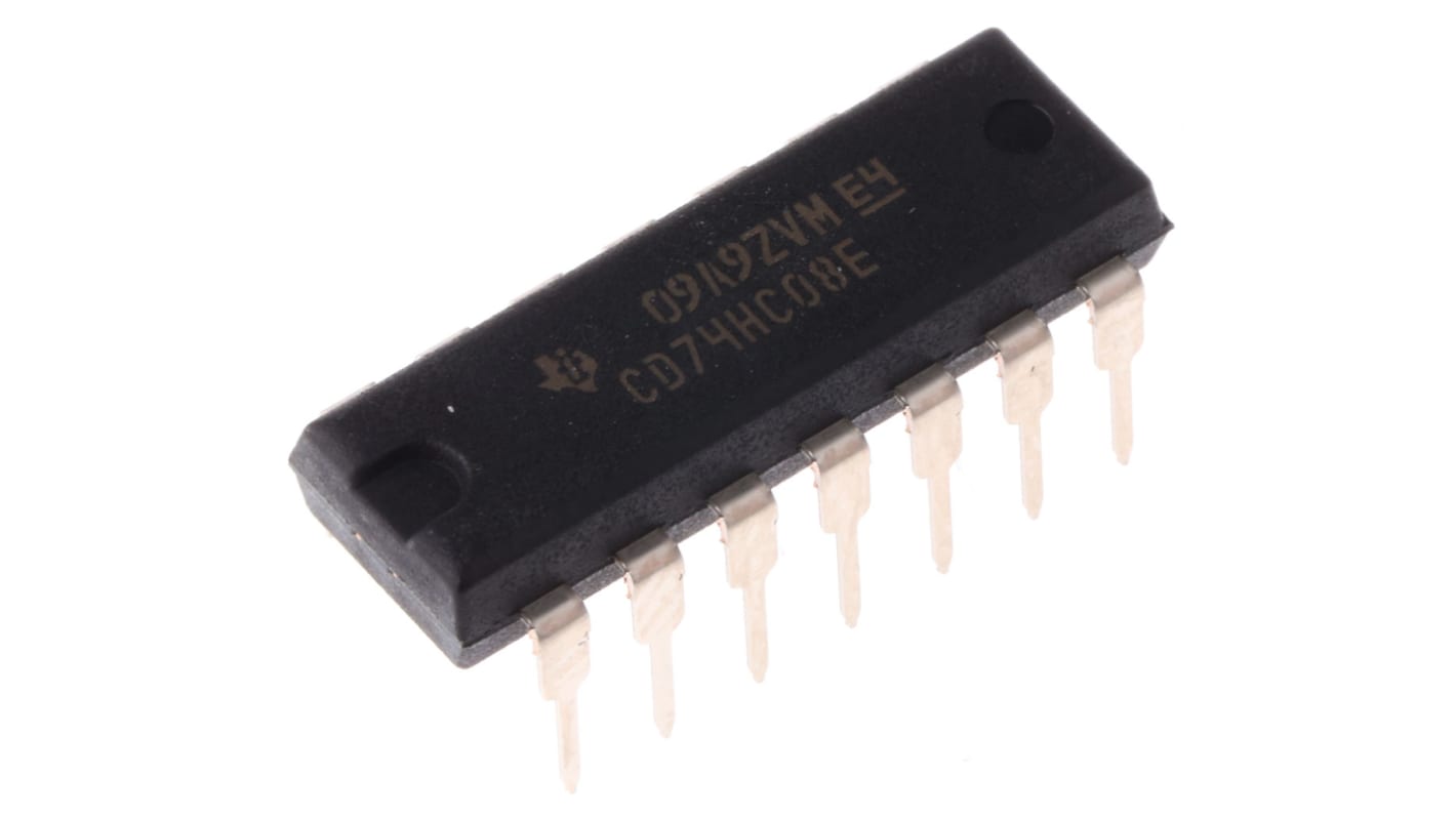 Texas Instruments CD74HC08E, Quad 2-Input AND Logic Gate, 14-Pin PDIP