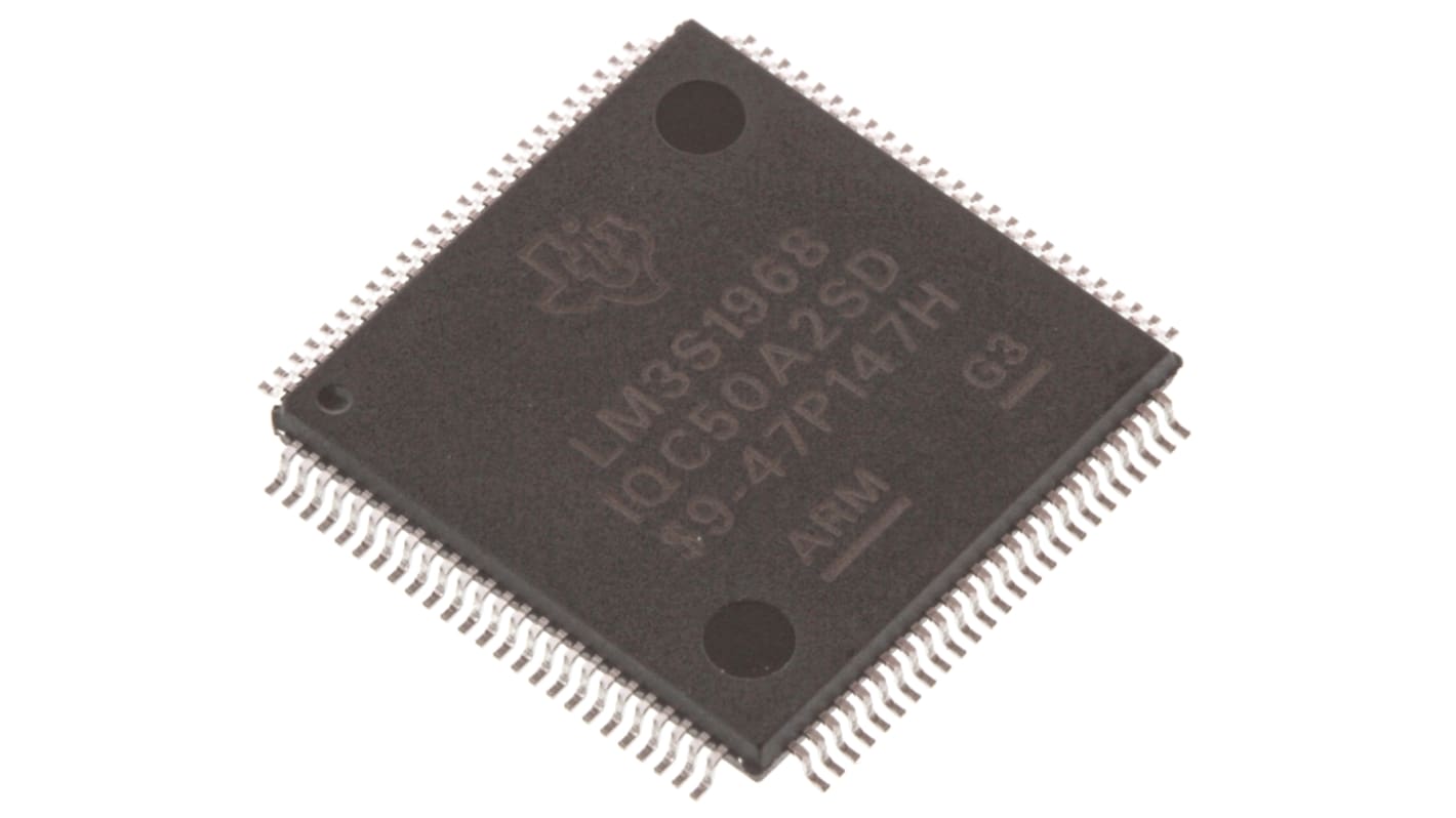 Texas Instruments LM3S1968-IQC50-A2, 32bit ARM Cortex M3 Microcontroller, Stellaris, 50MHz, 256 kB Flash, 100-Pin LQFP