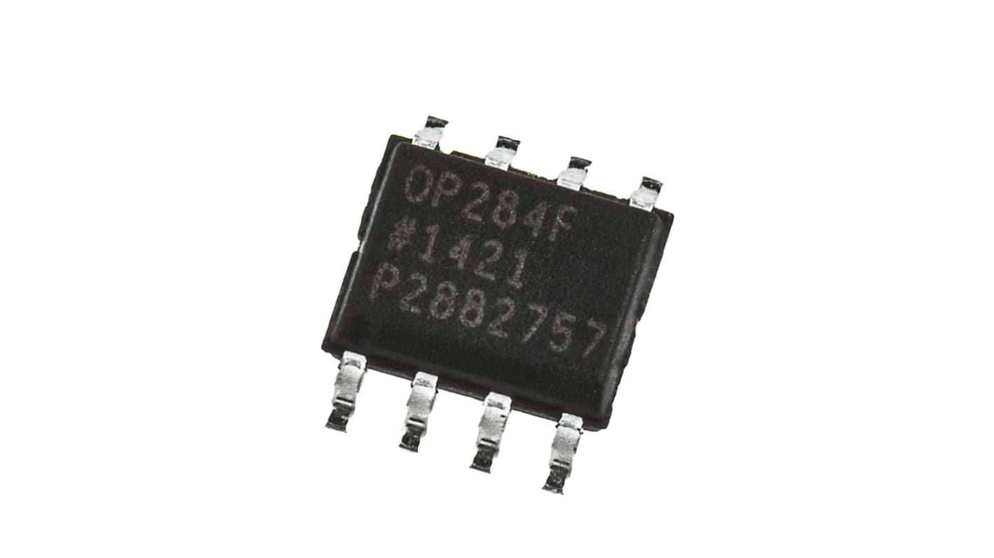 OP284FSZ Analog Devices, Op Amp, RRIO, 3.25MHz, 5 → 28 V, 8-Pin SOIC