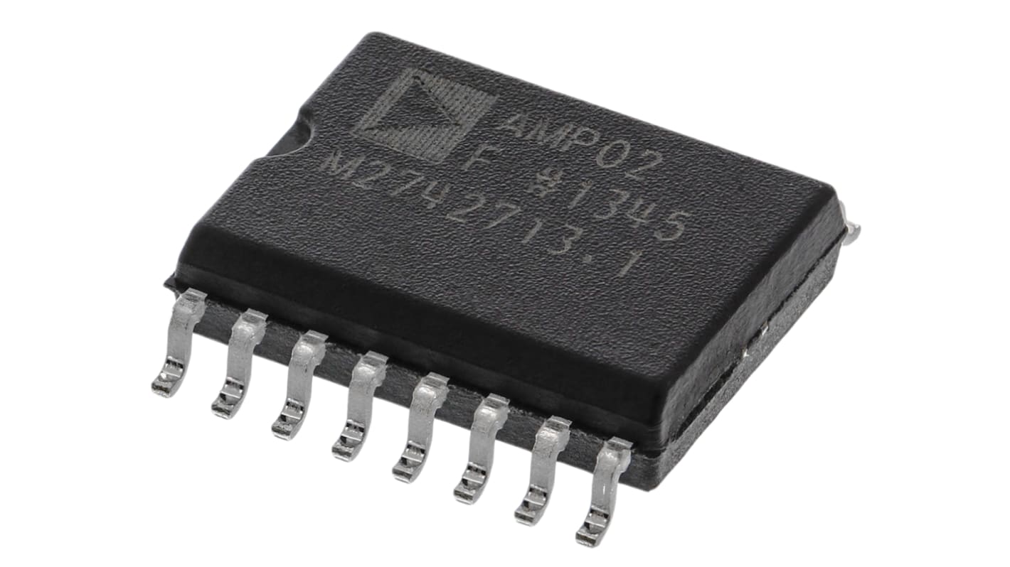 AMP02FSZ Analog Devices, Instrumentation Amplifier, 40μV Offset 1.2MHz, 16-Pin SOIC W