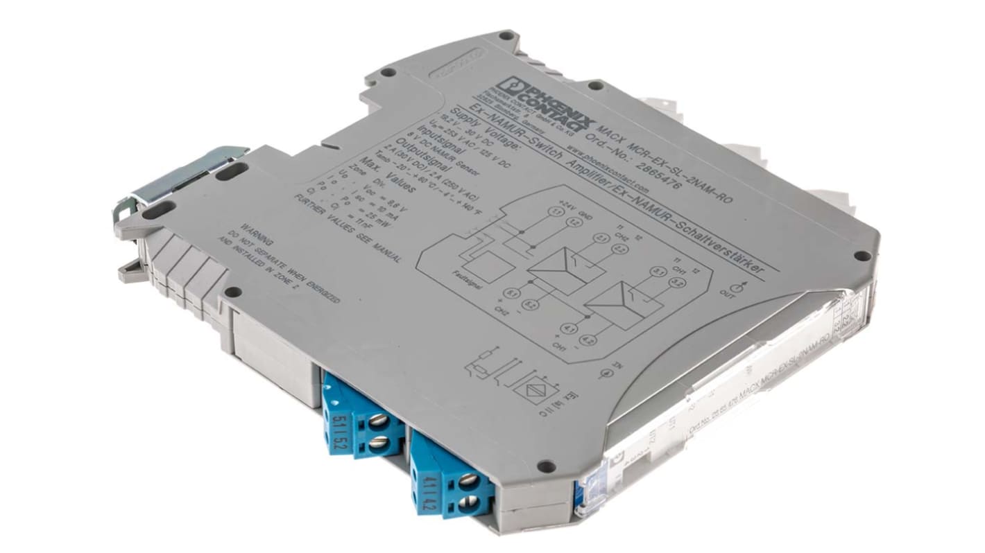 Phoenix Contact 3RS7006 Series Signal Conditioner, NAMUR Sensor, Switch Input, Relay Output, 19.2 → 30V dc