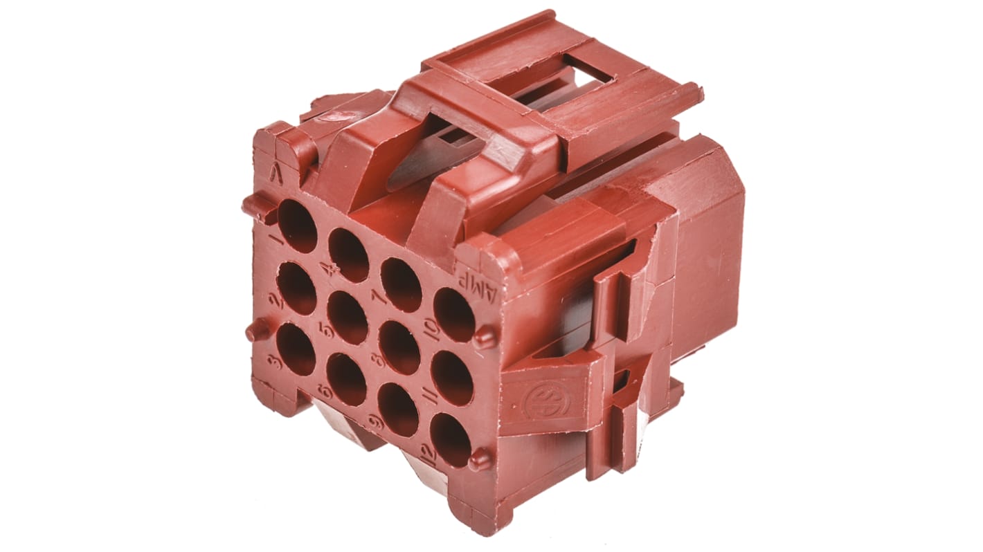 TE Connectivity, AMP Miniature Rectangular Male PCB Connector Housing, 4.19mm Pitch, 12 Way, 4 Row