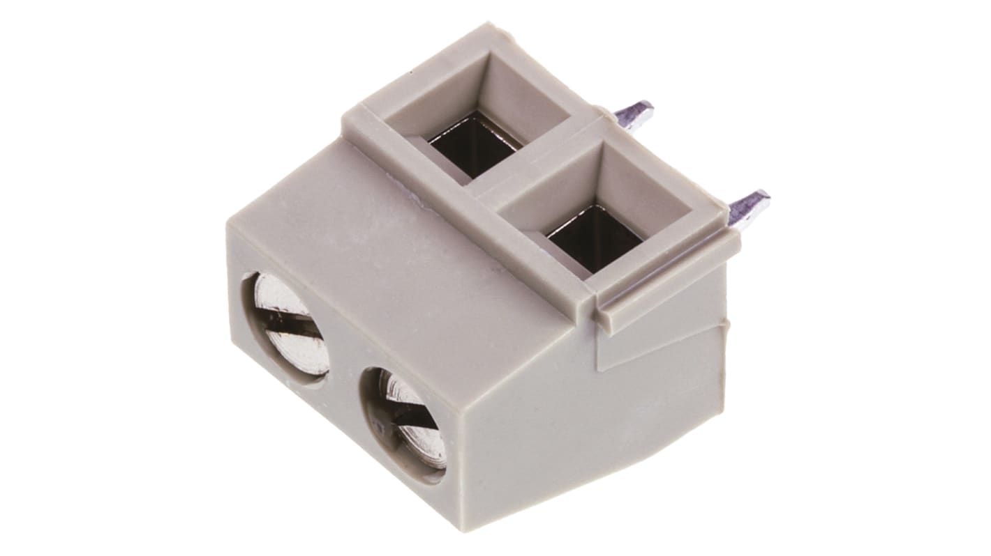 Morsettiera per circuito stampato TE Connectivity Maschio a 2 vie, 1 fila, passo 5mm, Montaggio con foro passante