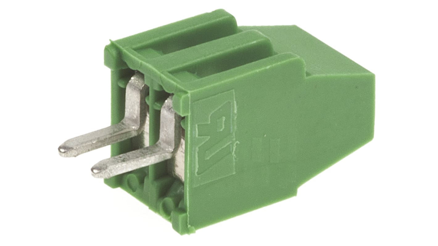 TE Connectivity Buchanan Series PCB Terminal Block, 2-Contact, 2.54mm Pitch, Through Hole Mount, 1-Row, Screw