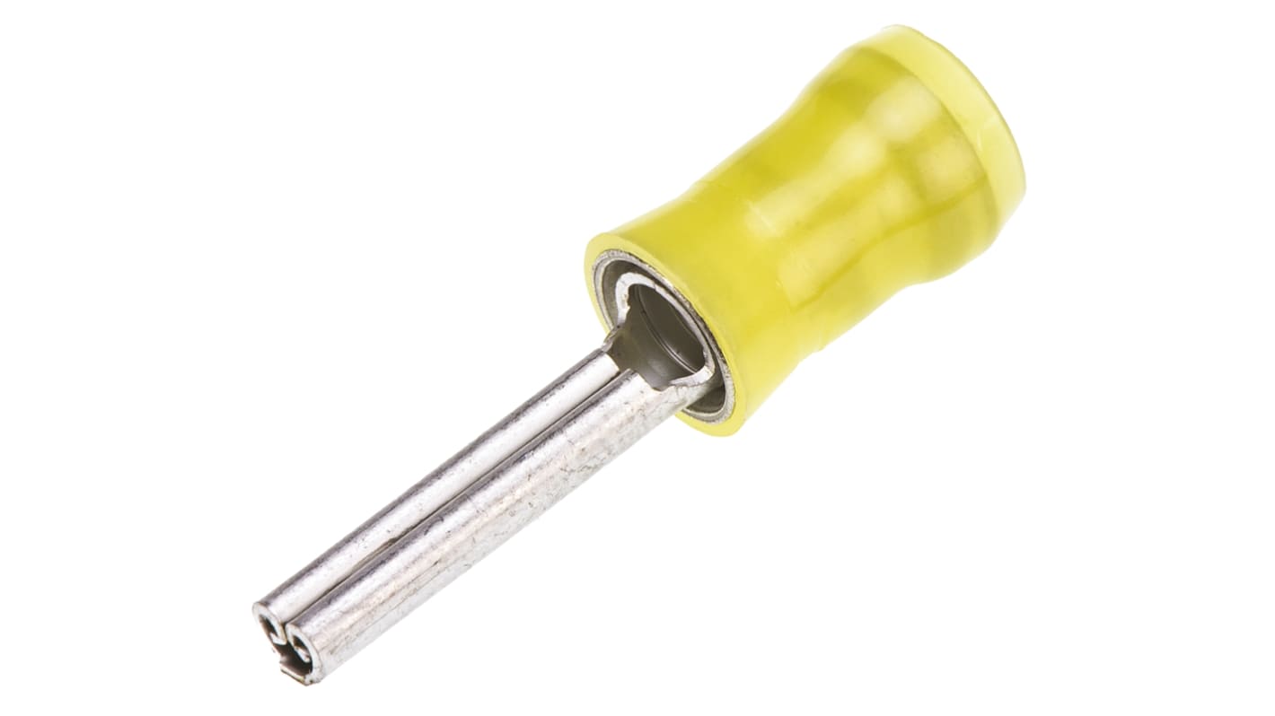 TE Connectivity, PIDG Insulated, Tin Crimp Pin Connector, 4mm² to 6mm², 12AWG to 10AWG, 2.8mm Pin Diameter, Yellow