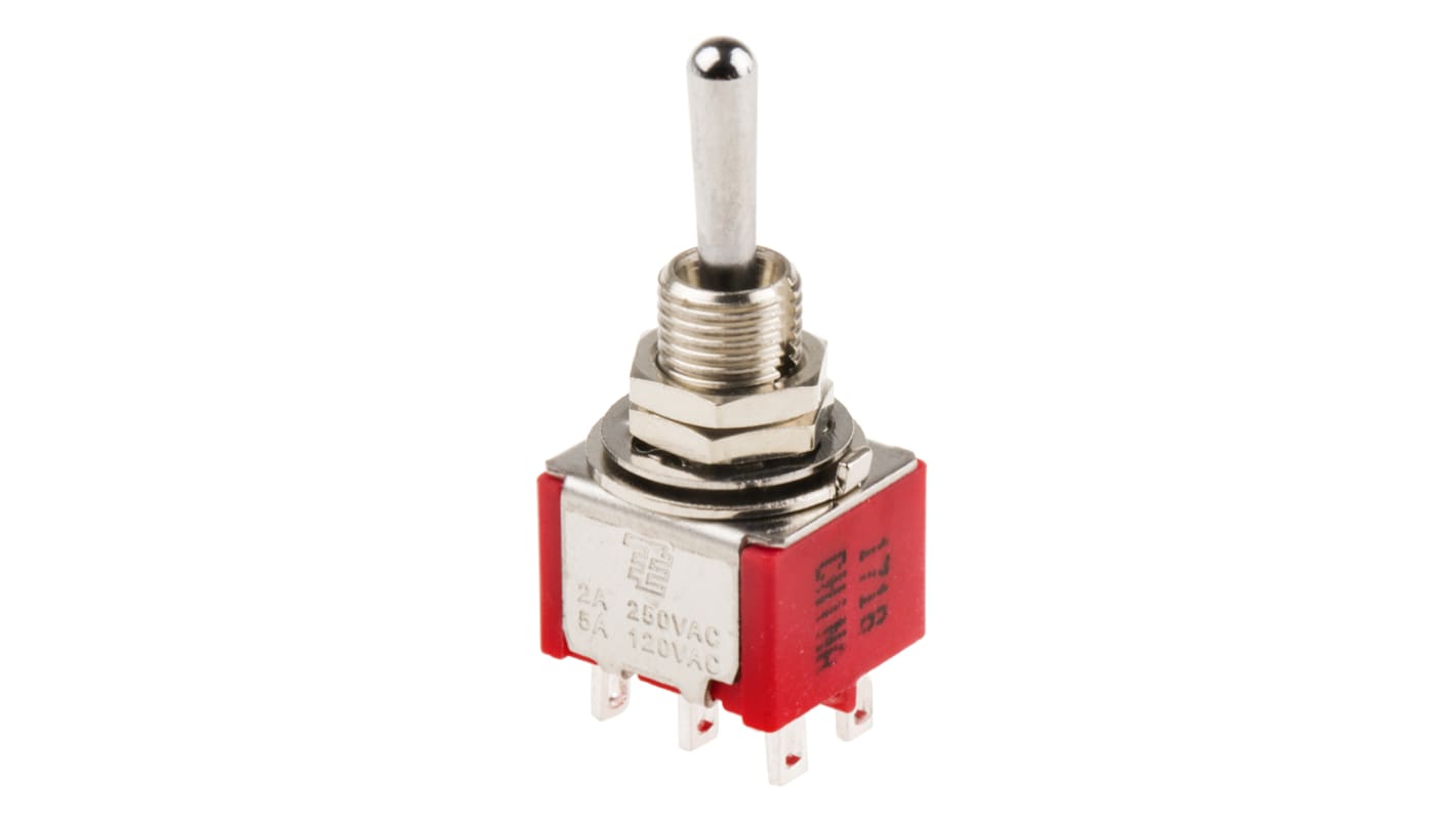 TE Connectivity Toggle Switch, Panel Mount, On-On-On, DP3T, Solder Terminal, 120V