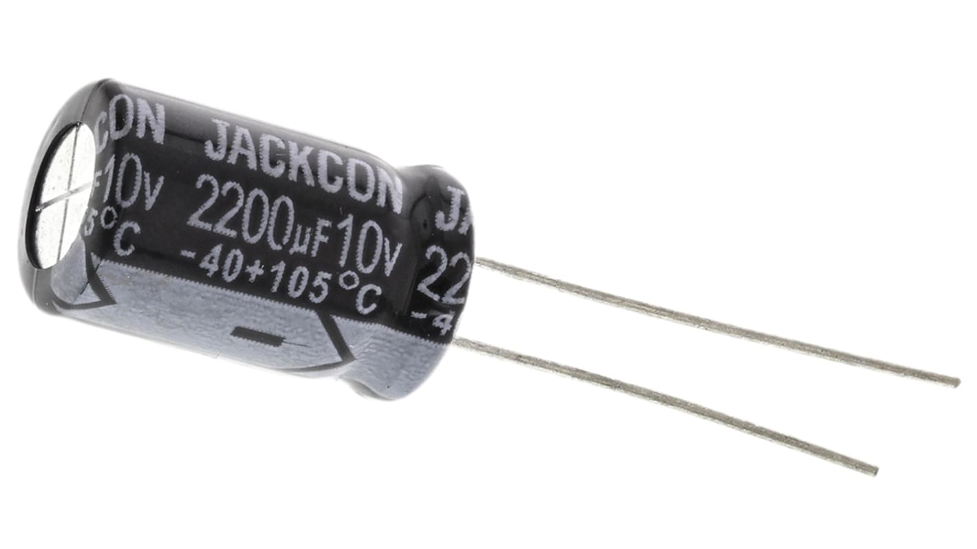 RS PRO 2200μF Aluminium Electrolytic Capacitor 10V dc, Radial, Through Hole