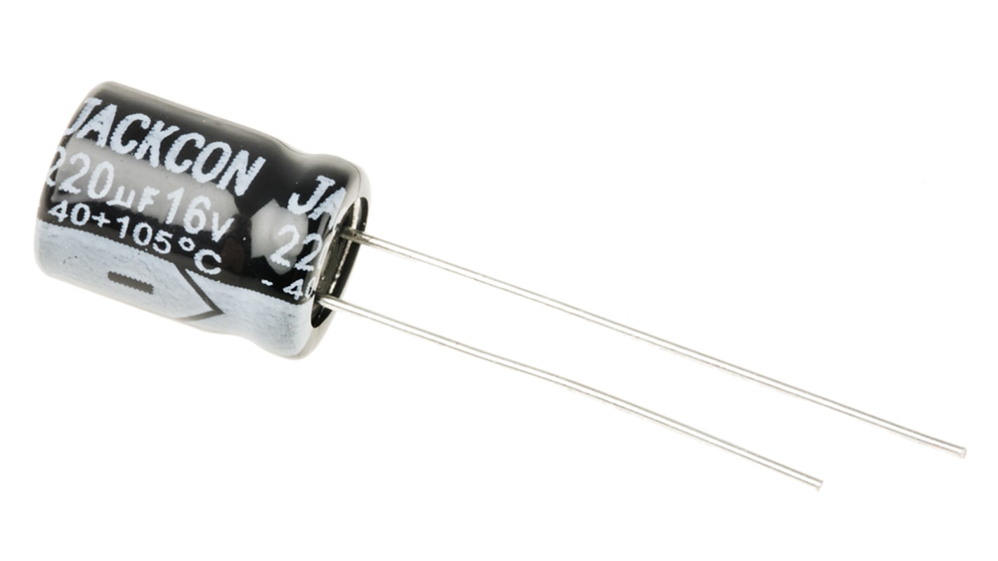 RS PRO 220μF Aluminium Electrolytic Capacitor 16V dc, Radial, Through Hole