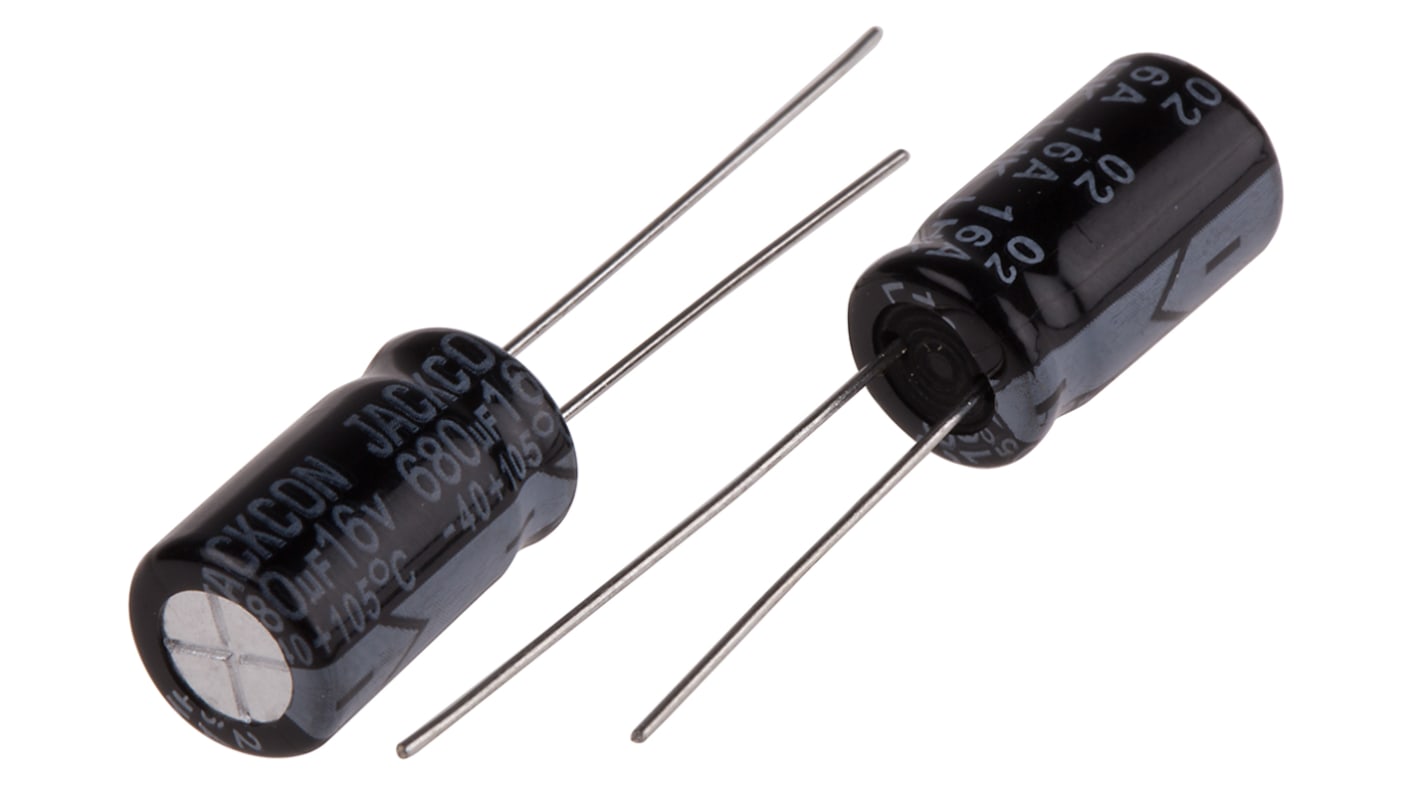 RS PRO 680μF Aluminium Electrolytic Capacitor 16V dc, Radial, Through Hole