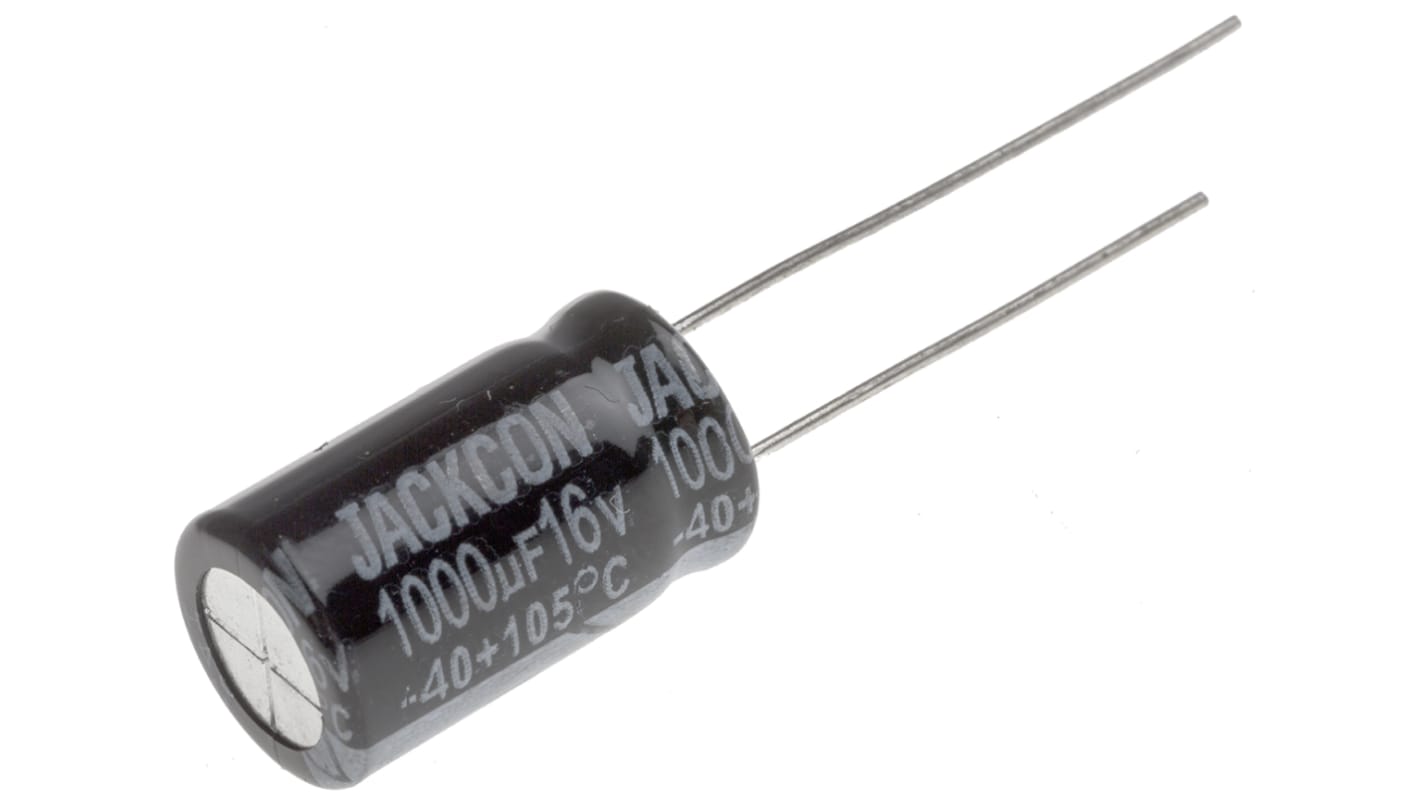 RS PRO, THT Aluminium-Elektrolyt Kondensator 1000μF ±20% / 16V dc, Ø 10mm x 17mm x 17mm, bis 105°C