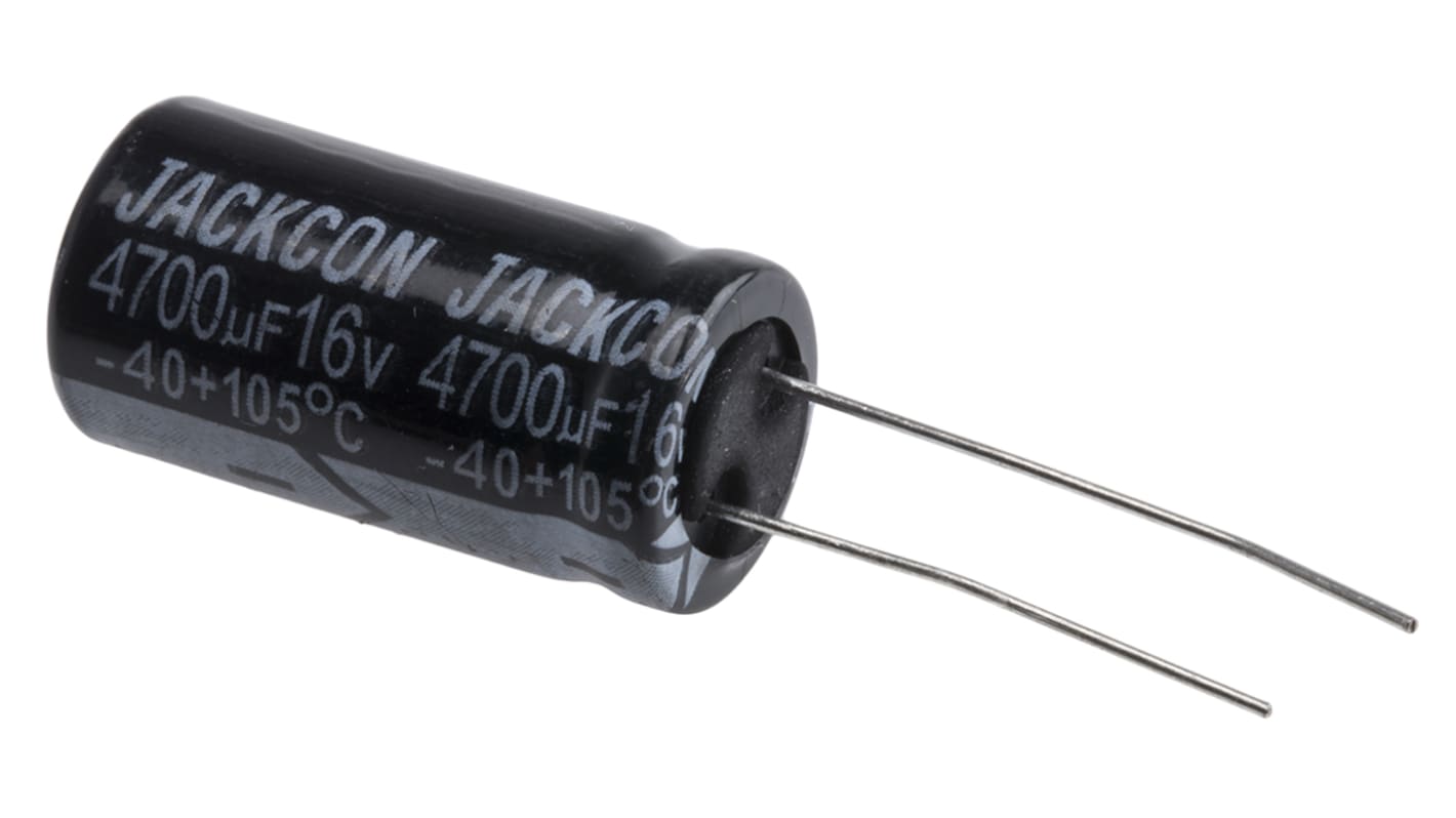 RS PRO 4700μF Aluminium Electrolytic Capacitor 16V dc, Radial, Through Hole