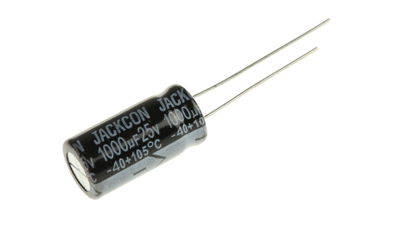 RS PRO 1000μF Aluminium Electrolytic Capacitor 25V dc, Radial, Through Hole