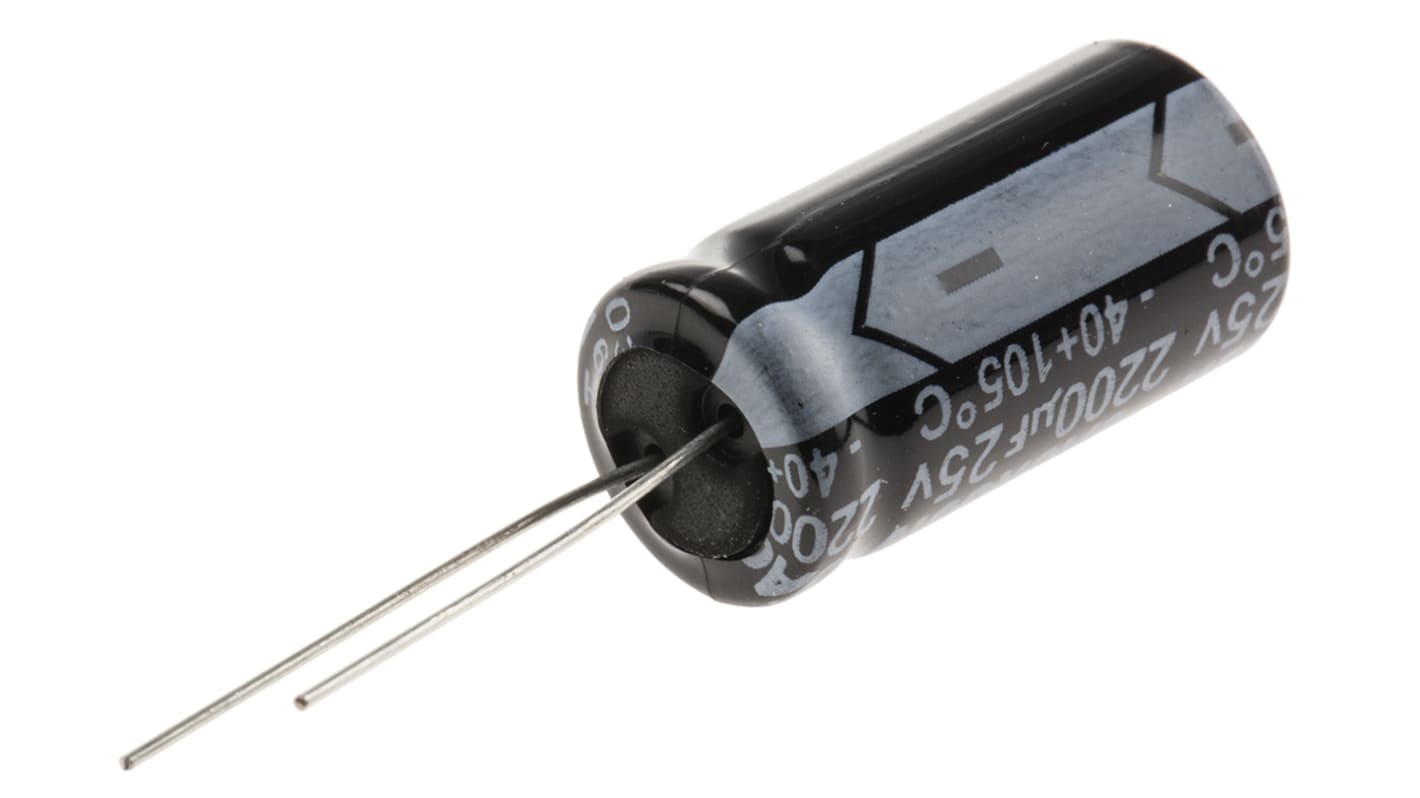 RS PRO 2200μF Aluminium Electrolytic Capacitor 25V dc, Radial, Through Hole