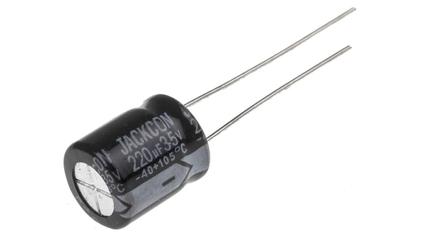 RS PRO 220μF Aluminium Electrolytic Capacitor 35V dc, Radial, Through Hole