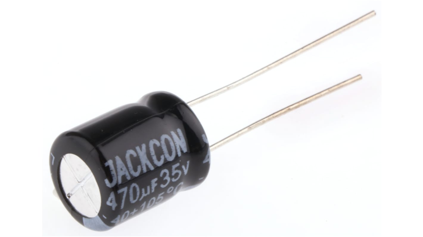 RS PRO 470μF Aluminium Electrolytic Capacitor 35V dc, Radial, Through Hole