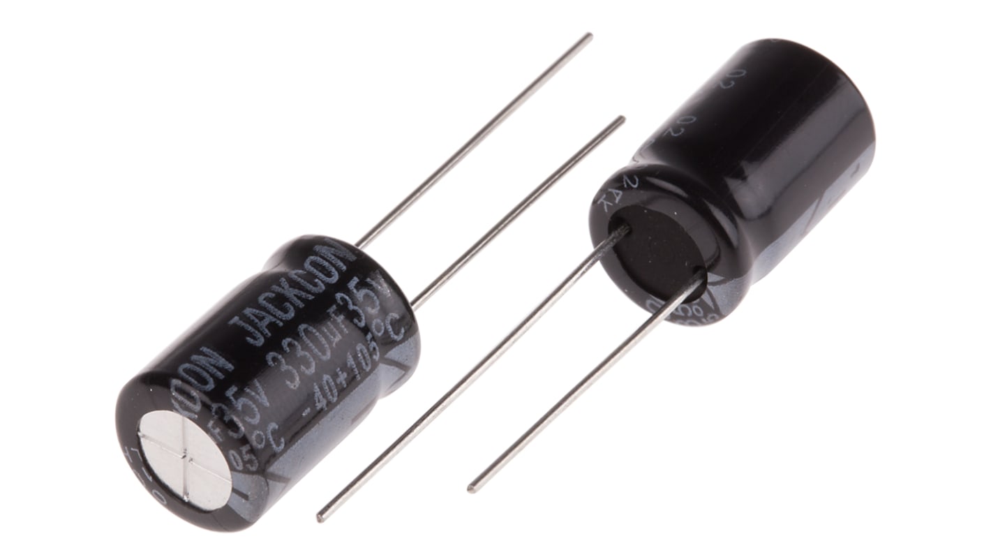 RS PRO 330μF Aluminium Electrolytic Capacitor 35V dc, Radial, Through Hole