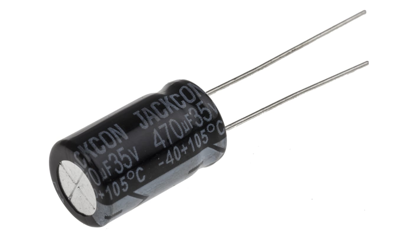 【正規販売店】 RS PRO 470μF,35V dc コンデンサ, ラジアル、 スルーホール ±20 タイムセール