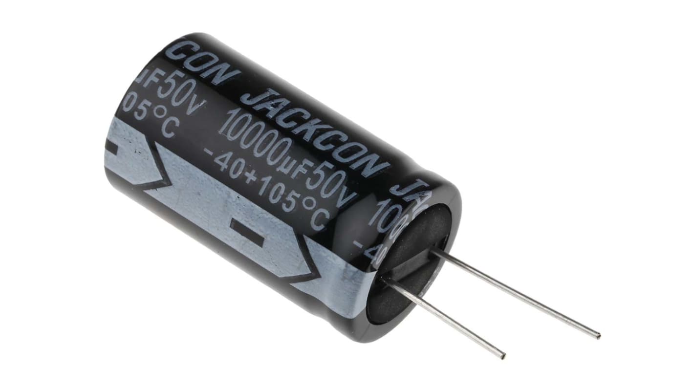 RS PRO, THT Aluminium-Elektrolyt Kondensator 10000μF ±20% / 50V dc, Ø 25mm x 42mm x 42mm, bis 105°C