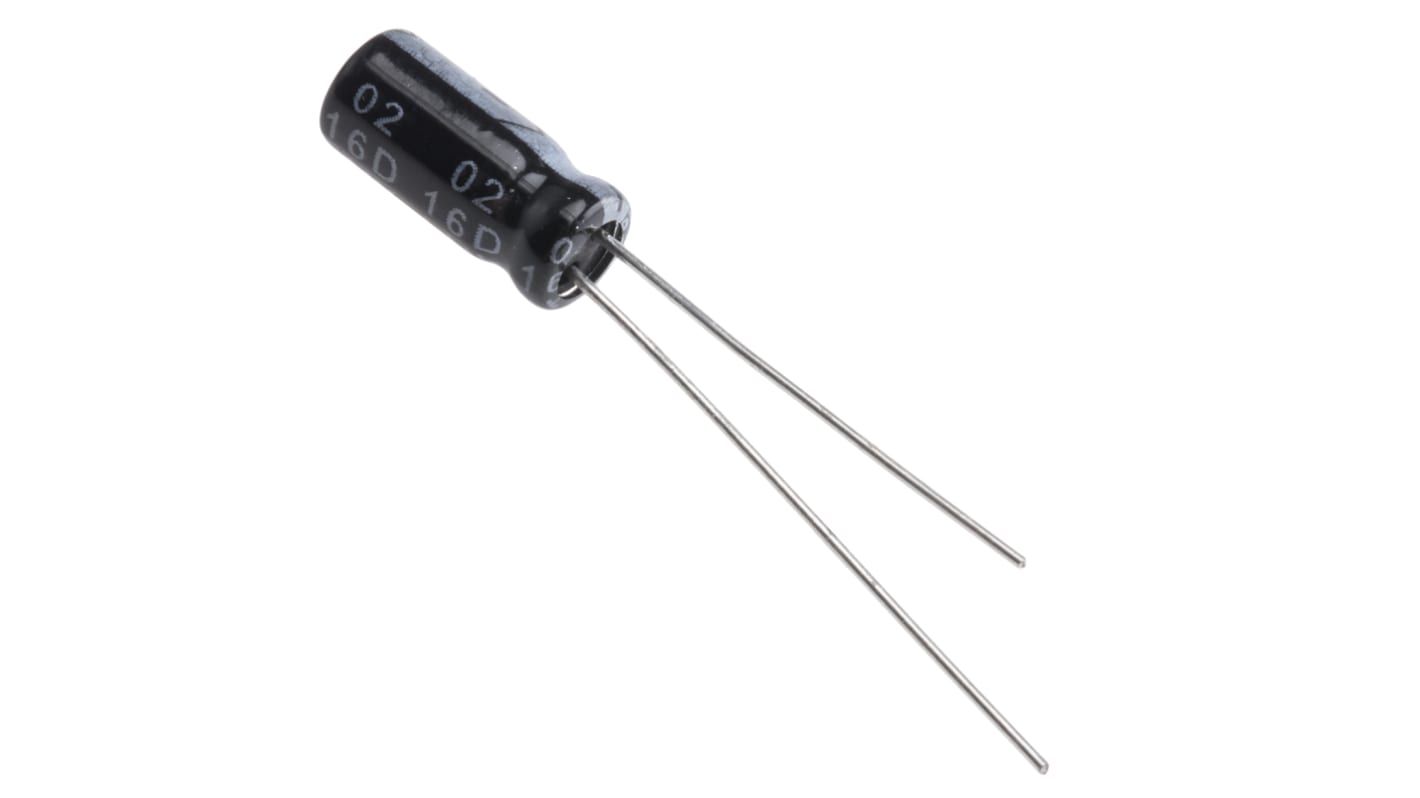 RS PRO 2.2μF Aluminium Electrolytic Capacitor 63V dc, Radial, Through Hole