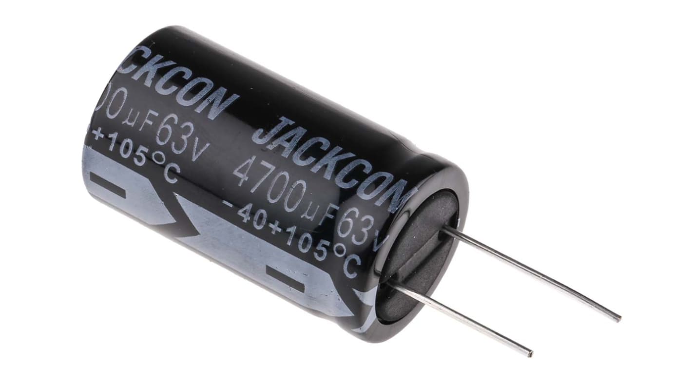 RS PRO 4700μF Aluminium Electrolytic Capacitor 63V dc, Radial, Through Hole