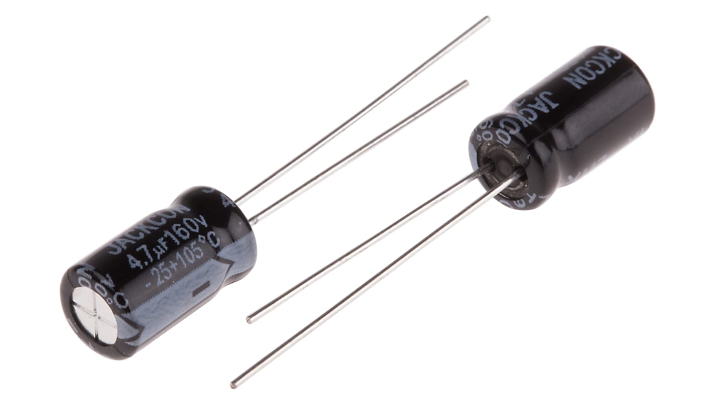 RS PRO 4.7μF Aluminium Electrolytic Capacitor 160V dc, Radial, Through Hole
