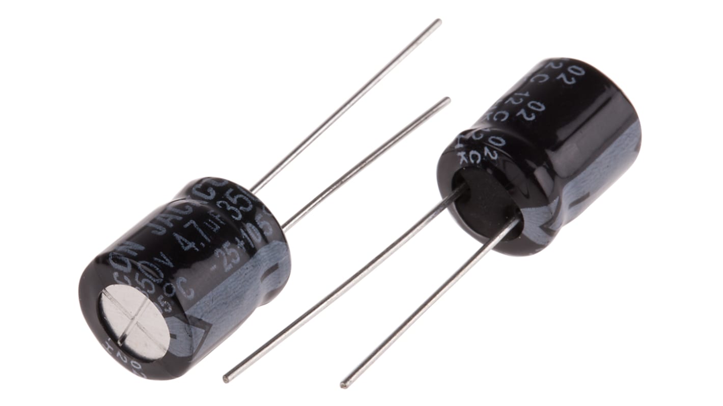 RS PRO 4.7μF Aluminium Electrolytic Capacitor 350V dc, Radial, Through Hole