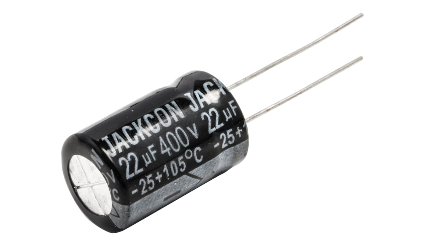 RS PRO 22μF Aluminium Electrolytic Capacitor 400V dc, Radial, Through Hole