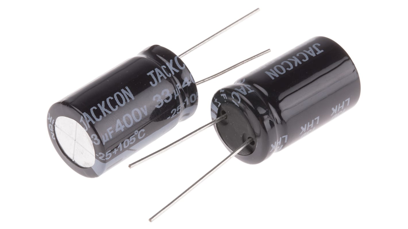 RS PRO 33μF Aluminium Electrolytic Capacitor 400V dc, Radial, Through Hole