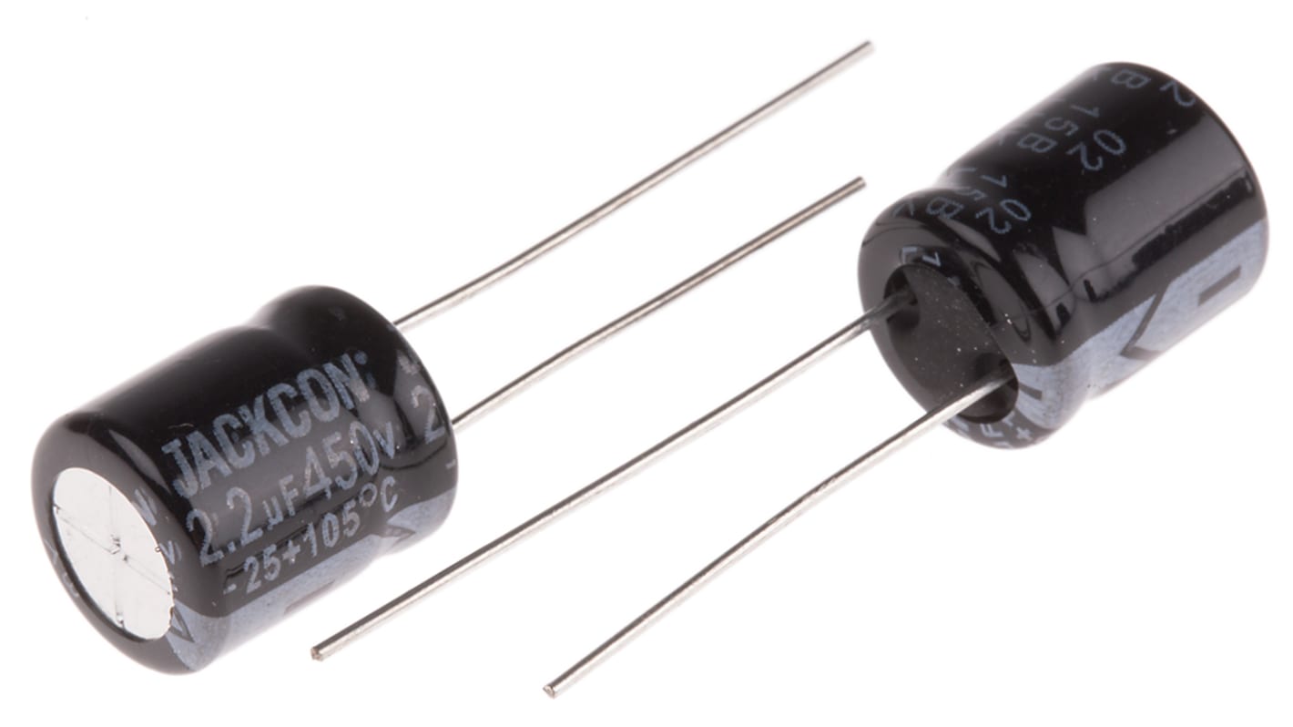 RS PRO 2.2μF Aluminium Electrolytic Capacitor 450V dc, Radial, Through Hole
