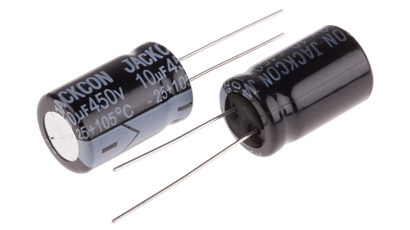 RS PRO 10μF Aluminium Electrolytic Capacitor 450V dc, Radial, Through Hole