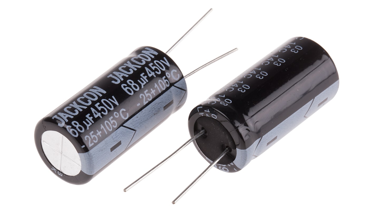 RS PRO, THT Aluminium-Elektrolyt Kondensator 68μF ±20% / 450V dc, Ø 18mm x 36mm x 36mm, bis 105°C