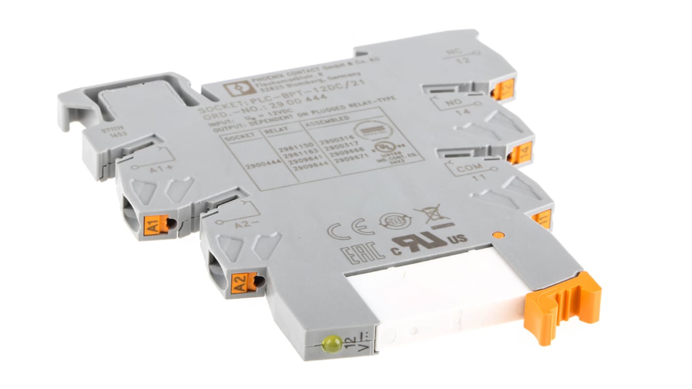 Relé modular Phoenix Contact PLC-RPT- 12DC/21, SPDT, 12V dc, para carril DIN