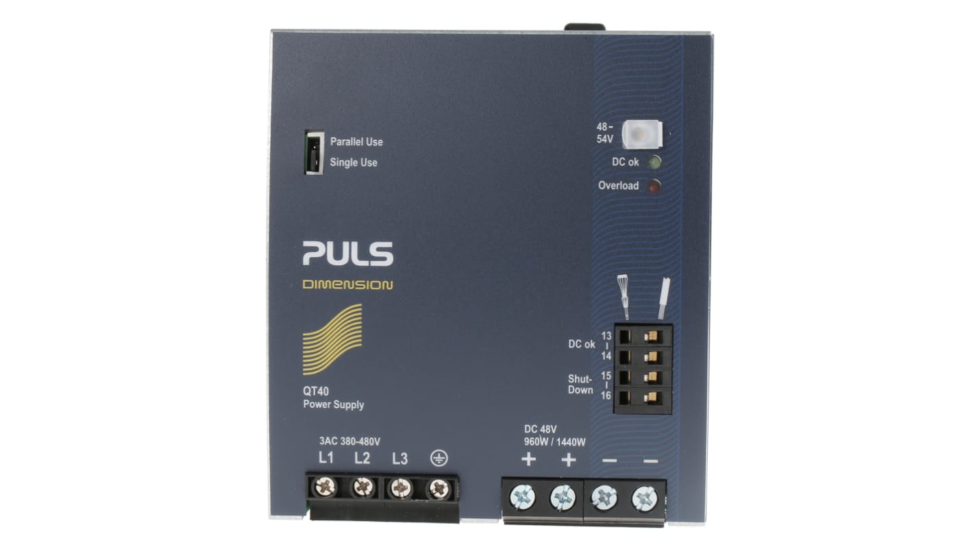 Alimentation pour rail DIN PULS, série DIMENSION Q, 48V c.c.out 20A, 960W