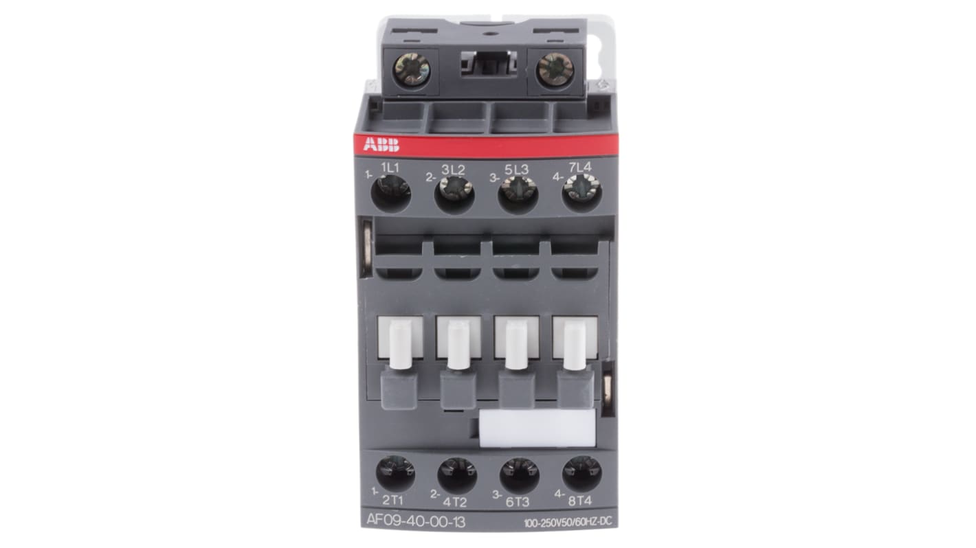 ABB AF09 AF Contactor, 230 V ac Coil, 4-Pole, 25 A, 4 kW, 4NO, 690 V ac