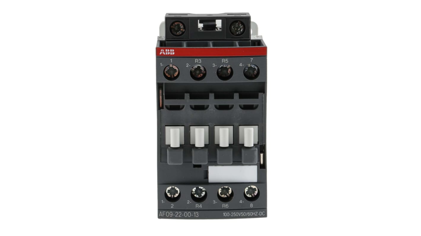 ABB AF09 AF Contactor, 230 V ac Coil, 4-Pole, 25 A, 4 kW, 2NO + 2NC, 690 V ac