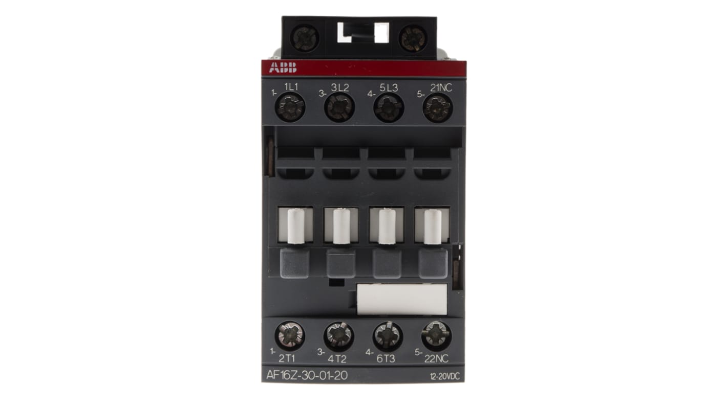 ABB AF16Z AF Contactor, 12 → 20 V dc Coil, 3-Pole, 10.5 A, 7.5 kW, 3NO, 690 V ac