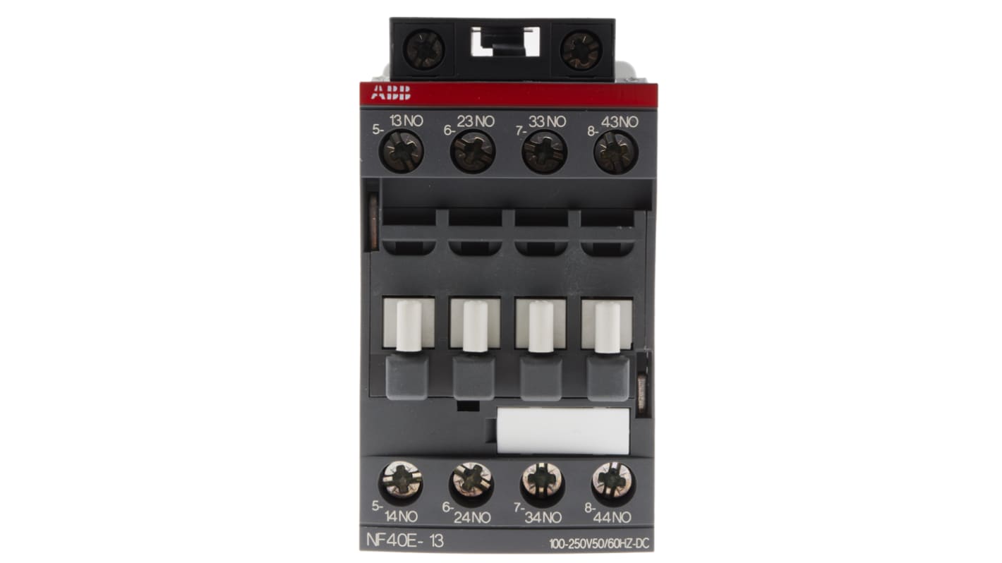 Relé de contactor ABB AF Range NF de 4 polos, 4 NA, 6 A, bobina 230 V ac / dc