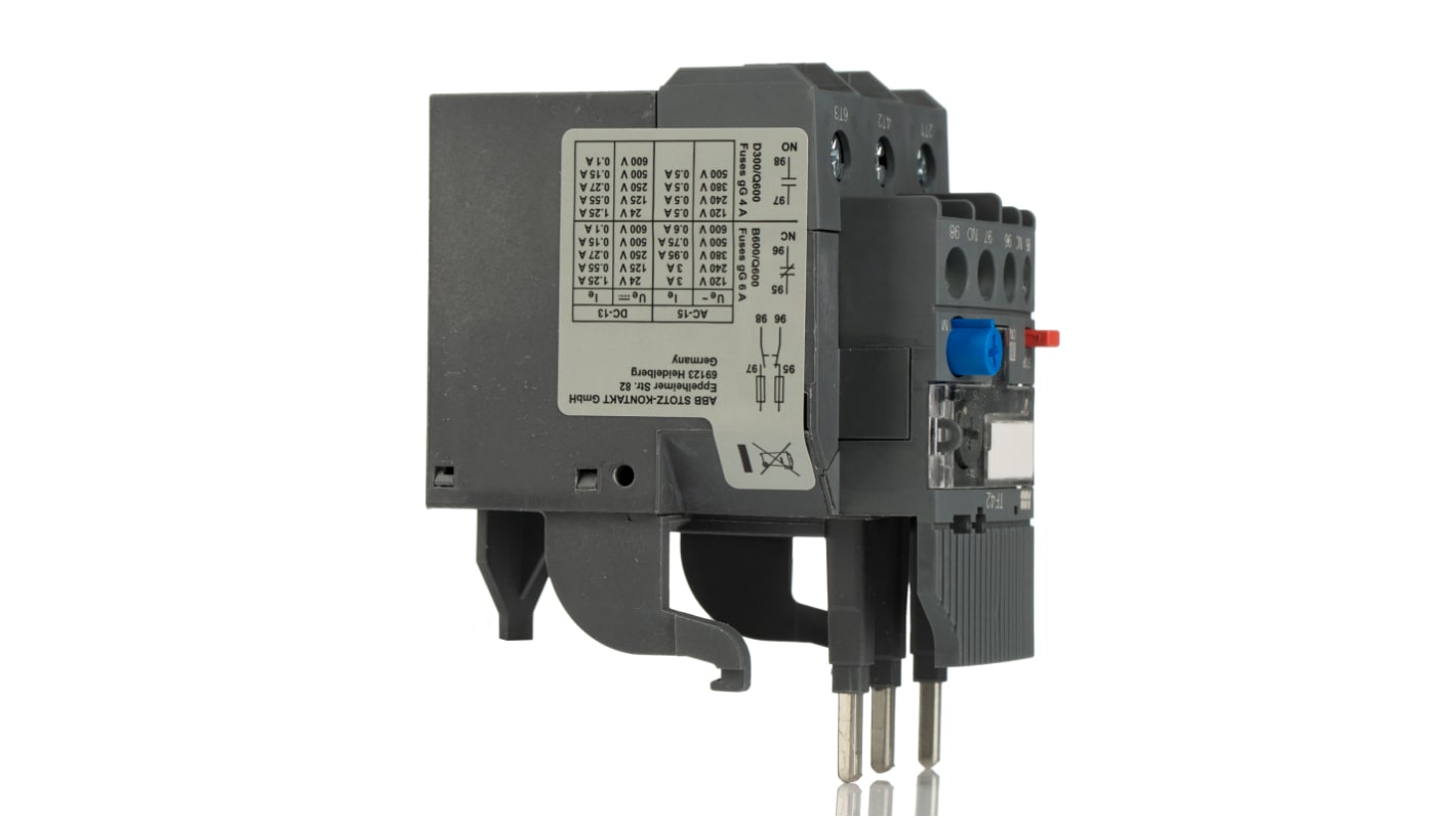 ABB TF42 Thermal Overload Relay 1NO + 1NC, 1.3 → 1.7 A F.L.C, 1.7 A Contact Rating, 2 W, 3P, AF Range