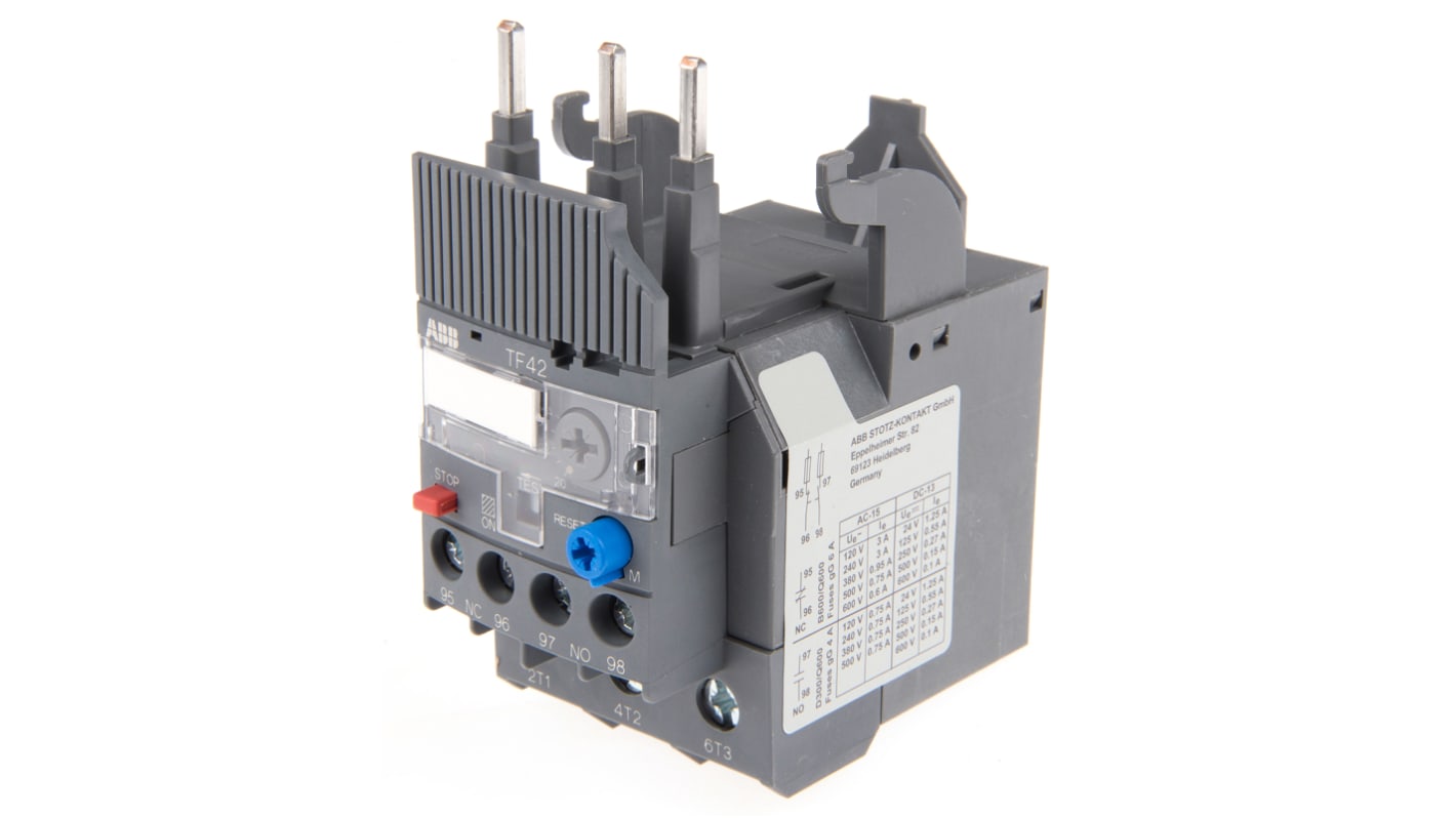 ABB TF42 Thermal Overload Relay 1NO + 1NC, 20 → 24 A F.L.C, 24 A Contact Rating, 2.6 W, 3P, AF Range