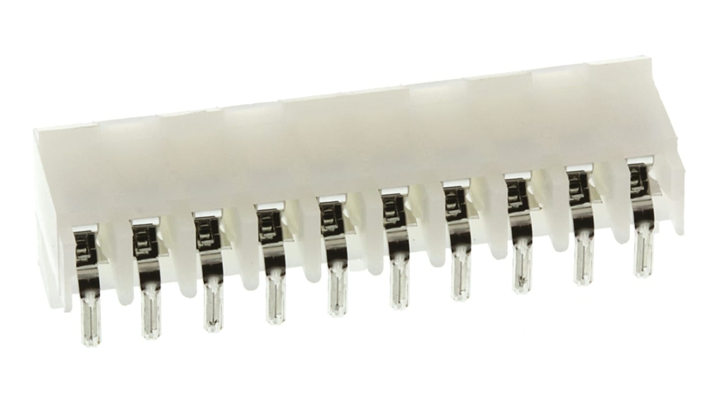Molex KK 396 Series Right Angle Through Hole Mount PCB Socket, 10-Contact, 1-Row, 3.96mm Pitch, Solder Termination