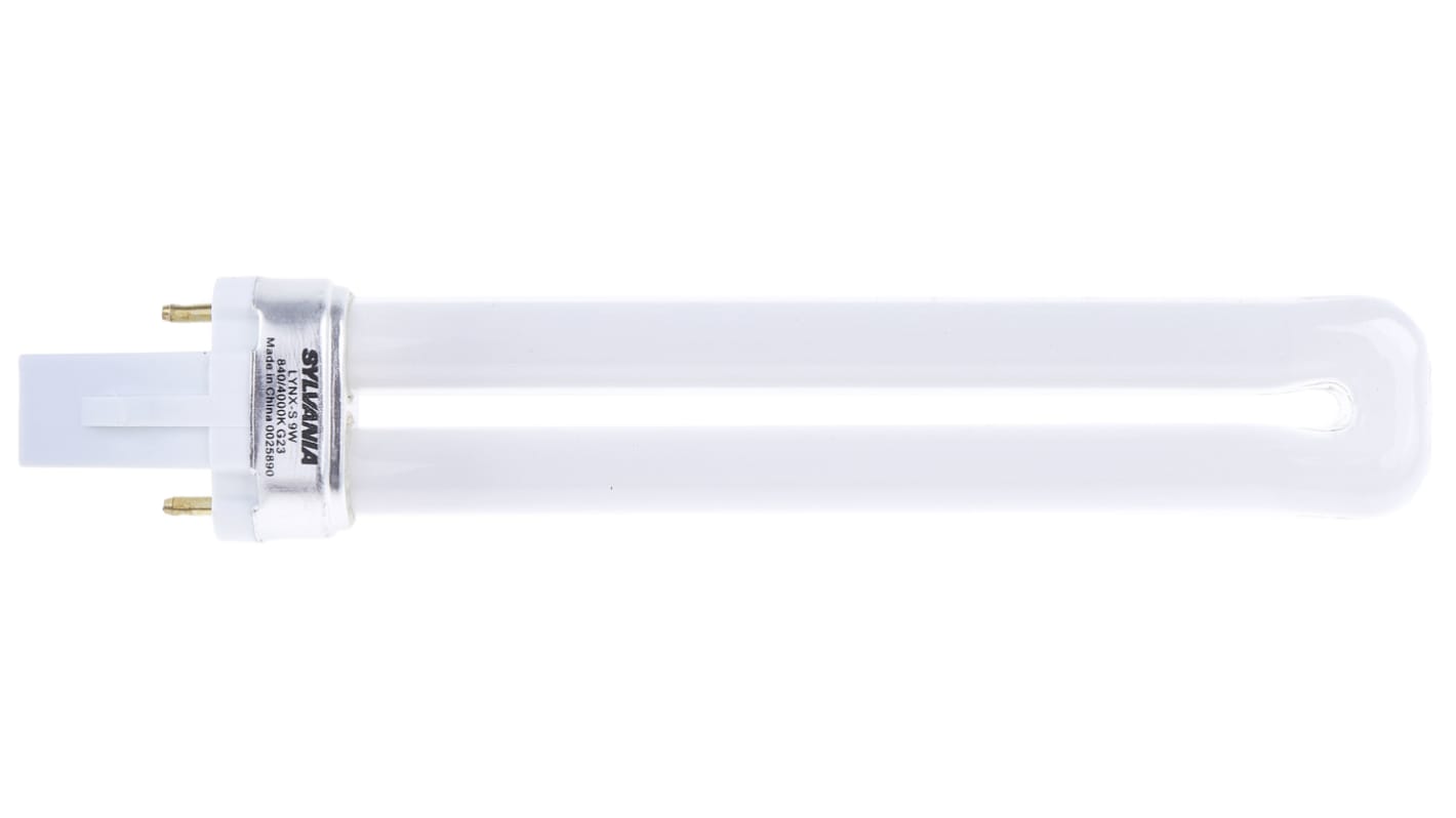 Sylvania G23 Stick Shape CFL Bulb, 9 W, 4000K, Cool White Colour Tone
