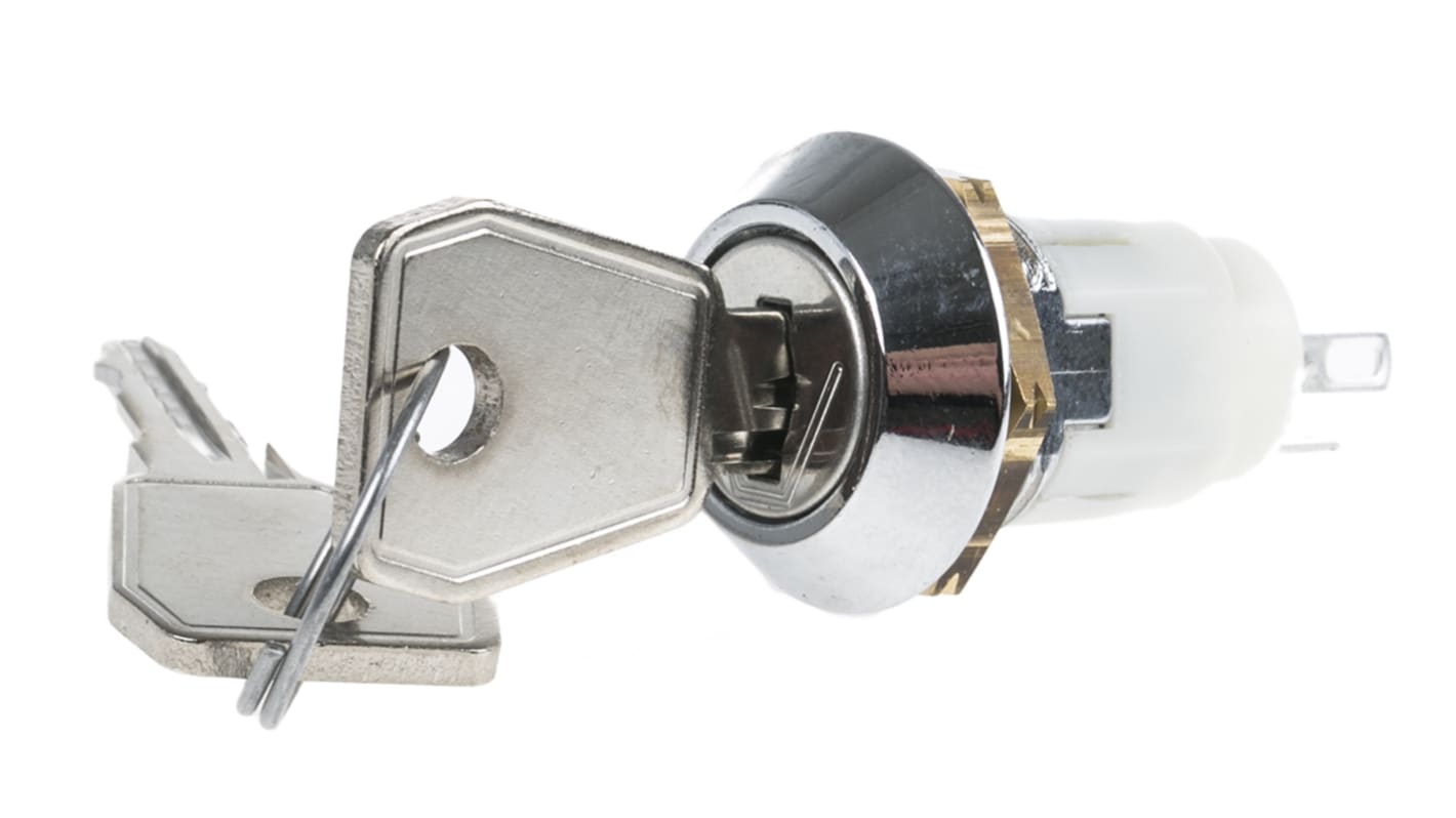 Lorlin Key Switch, SP-CO, 1 A @ 24V ac dc / 115V ac 3-Way Common-Key